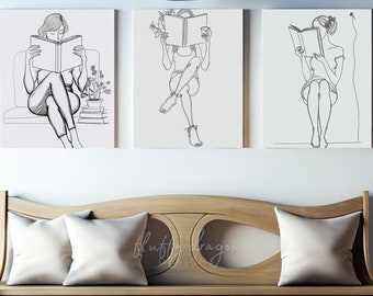 Set of 3 Bookish Wall Art | Digital Download for Bookworms | Perfect Book Lover Gift