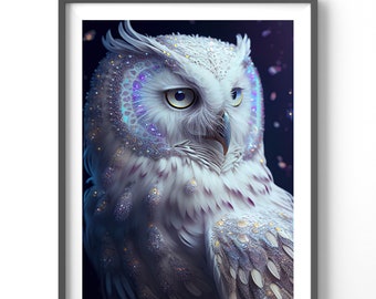 Mystic Owl Poster, Matte Vertical Posters, Animal Wall Art, Owl Lover Print