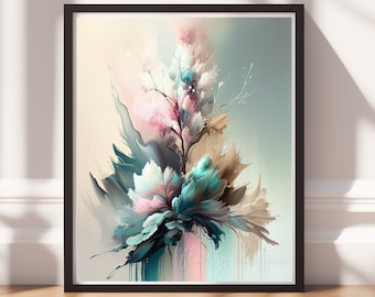 Pastel Abstract Art - Colorful Digital Download, Printable Contemporary Decor for Home & Office