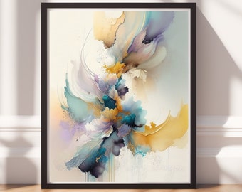 Modern Abstract Art - Digital Download, Contemporary Print, Bold Artwork, Pastel Wall Art for Home Decor & Office