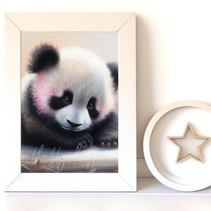 Adorable Animal Art: Baby Panda Nursery Print, Digital Download for Kids Room Decor, Cute Wall Art