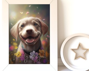 Puppy Artwork - Cute Animal Print, Digital Download Nursery Decor, Printable Dog Art for Home Decor & Gifts