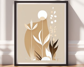 Bohemian Artwork | Digital Download Boho Art Print | Geometric Decor in Earth Tones | Modern Wall Art for Home Decor