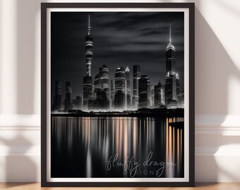City Artwork - Colorful Cityscape Wall Art, Digital Download for Home Decor, Vibrant Print for Instant Wall Art