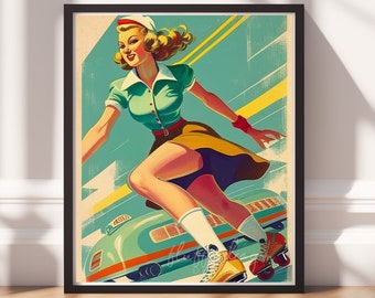 1950s Art Print | Retro Digital Download | Vintage Wall Decor | Mid-Century Modern Artwork for Home & Office