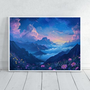 Lebendige Landschaft Poster | Farbenfrohe Wandkunst & dekorativer Druck für die Inneneinrichtung