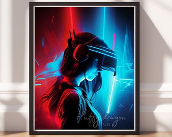Video Game Art | Downloadable Print | Unique Gamer Decor for Game Room, Home Office or Studio | Instant Download Wall Art
