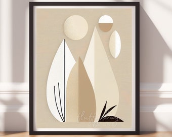 Bohemian Artwork - Digital Download Boho Art Print, Geometric Decor for Earth Tones Wall Art, Unique Home Decoration