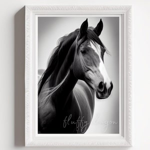 Digital Download Black Horse V1 Printable Art Digital Prints Wall Art ...