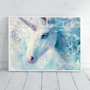 Magisches Einhorn Kunst Poster: Fantasy Wand Dekor