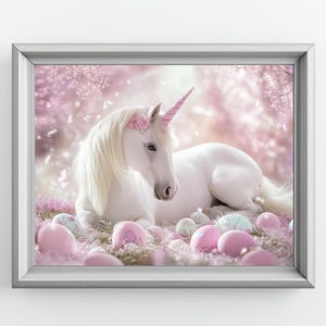 Easter Unicorn Digital Download | Cute Animal Art for Girls | Printable Gift & Adorable Decor Artwork