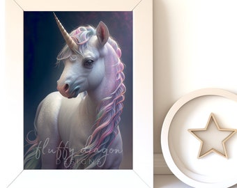 Whimsical Artwork | Unicorn Art Print | Cute Animal Decor | Digital Download for Unique Home Aesthetic