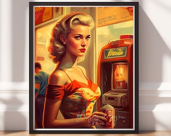 50s Art Print | Vintage 1950s Download | Retro Digital Art Decor for Home or Office