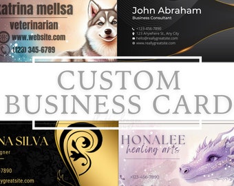 Custom Business Card, Simple Printable Business Card, Custom Design, Personalized Company, Logo Design Digital