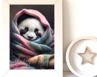Digital Download |  Baby Panda v13 | Printable Art | Digital Prints Wall Art | Art Print | Digital Painting | AI Art Prints | Watercolor Art