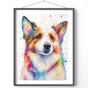 Watercolor Dog Art Print: Colorful Pet Portrait Poster
