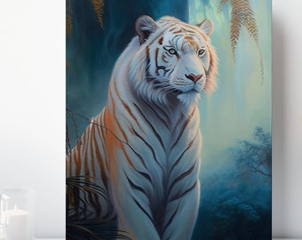 Tiger Canvas Wall Art, Wrapped Canvas, Safari Animal Art, Ready to Hang