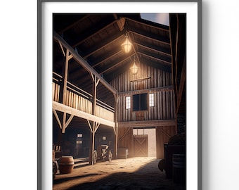Country Western Poster - Matte Vertical Cowboy Wall Art Print - Wild West Decor for Rustic Home & Office