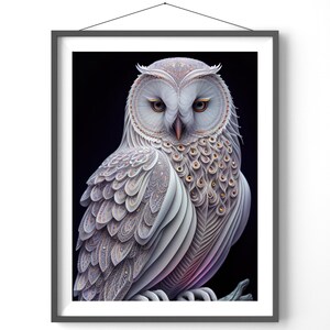 Póster de búho místico, pósters verticales mate, arte de pared de animales, impresión de amante de los búhos