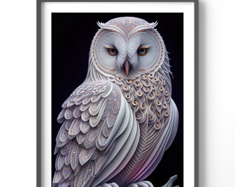 Mystic Owl Poster, Matte Vertical Posters, Animal Wall Art, Owl Lover Print