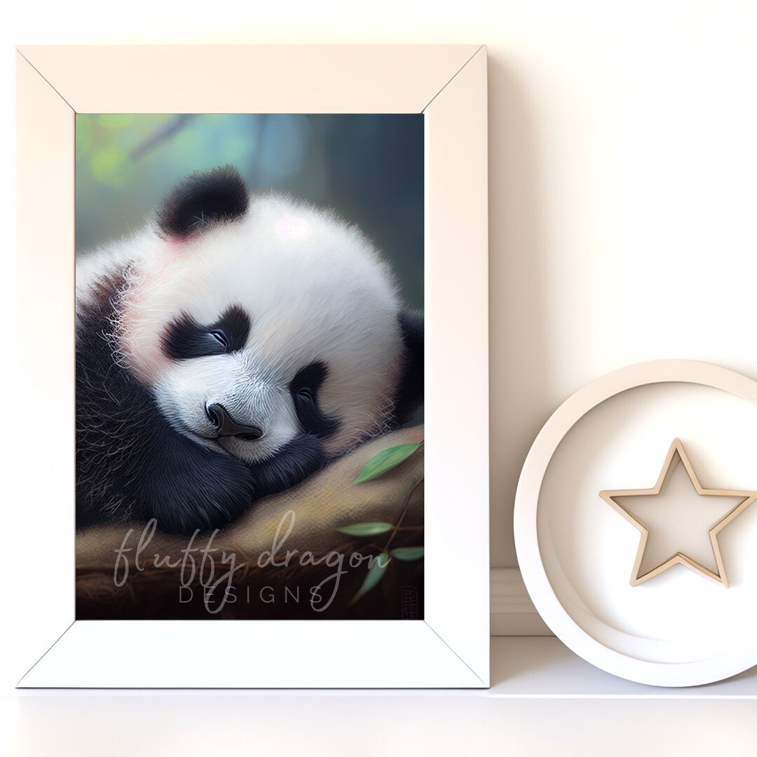 Cute Baby Panda Digital Art Print | Panda Download for Nursery Wall Art ...
