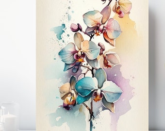 Watercolor Flower Canvas Print, Wrapped Canvas, Soft Floral Wall Art, Ready to Hang