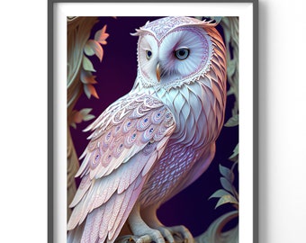 Mystic Owl Poster, Matte Vertical Posters, Animal Wall Art, Owl Lover Print