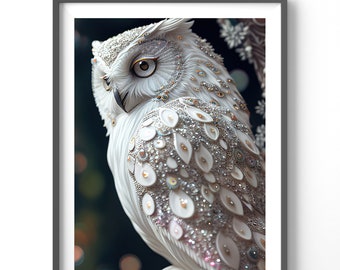 Mystic Owl Poster, Matte Vertical Posters, Animal Wall Art, Owl Lover Print