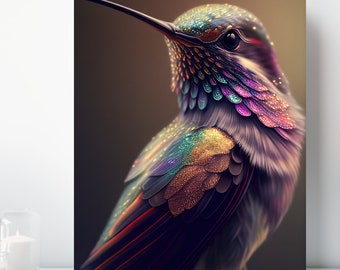 Hummingbird Canvas Print, Wrapped Canvas, Bird Wall Art, Ready to Hang