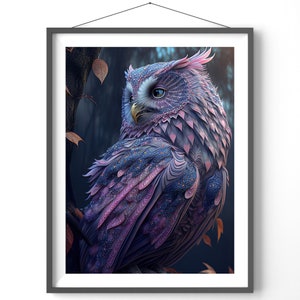 Mystic Owl Poster, Matte Vertical Posters, Animal Wall Art, Owl Lover Print