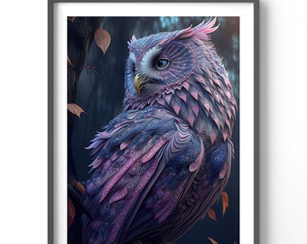 Mystic Owl Poster, Matte Vertical Posters, Animal Wall Art, Owl Lover Print