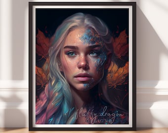 Fantasy Artwork | Digital Download Printable Wall Art | Video Game Decor for Home Office & Gaming Room Decor