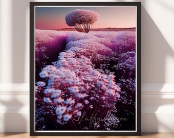Floral Wall Art Print - Colorful Vintage Digital Download, Trendy Retro Printable Art for Home Decor & Wall Decor