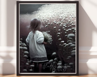 Floral Wall Art - Colorful Art Print, Vintage & Retro Style, Printable Digital Download, Trendy Home Decor Poster