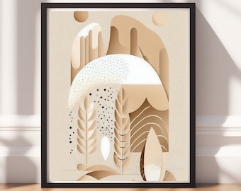Bohemian Artwork: Digital Download, Boho Printable in Earth Tones, Wall Art Decor for Home, Office & Nursery