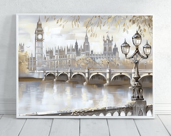 Big Ben Poster | Vintage London Art Deco Print | Unique Wall Decor for Home & Office | Stylish British Art