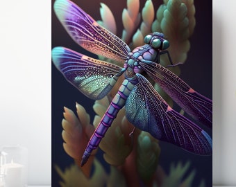 Dragonfly Canvas Wall Art, Wrapped Canvas, Insect Art, Ready to Hang