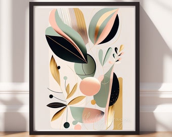 Bohemian Artwork: Neutral Abstract Decor, Digital Download Wall Art for Home & Office, Boho Chic Design