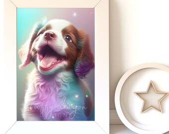 Puppy Artwork - Cute Animal Print Digital Download for Nursery Decor & Printable Dog Art