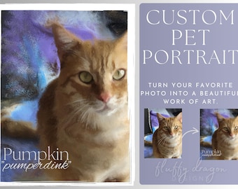 Custom Pet Art Digital, Instant Prints, Custom Pet Portrait, Printable Dog Painting, Personalized Cat Painting