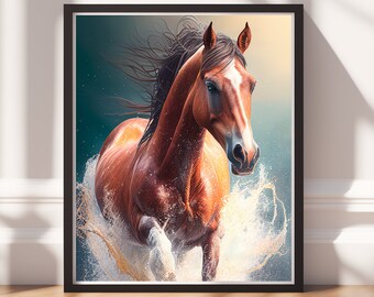 Equestrian Artwork | Digital Download & Printable Horse Art | Unique Gift for Horse Lovers | Home Decor