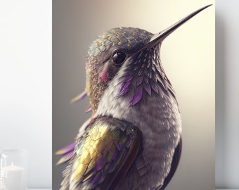 Hummingbird Canvas Print, Wrapped Canvas, Bird Wall Art, Ready to Hang