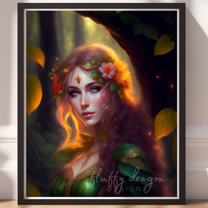Forest Fairy Art Print: Magical Woodland Decor (Digital Download)