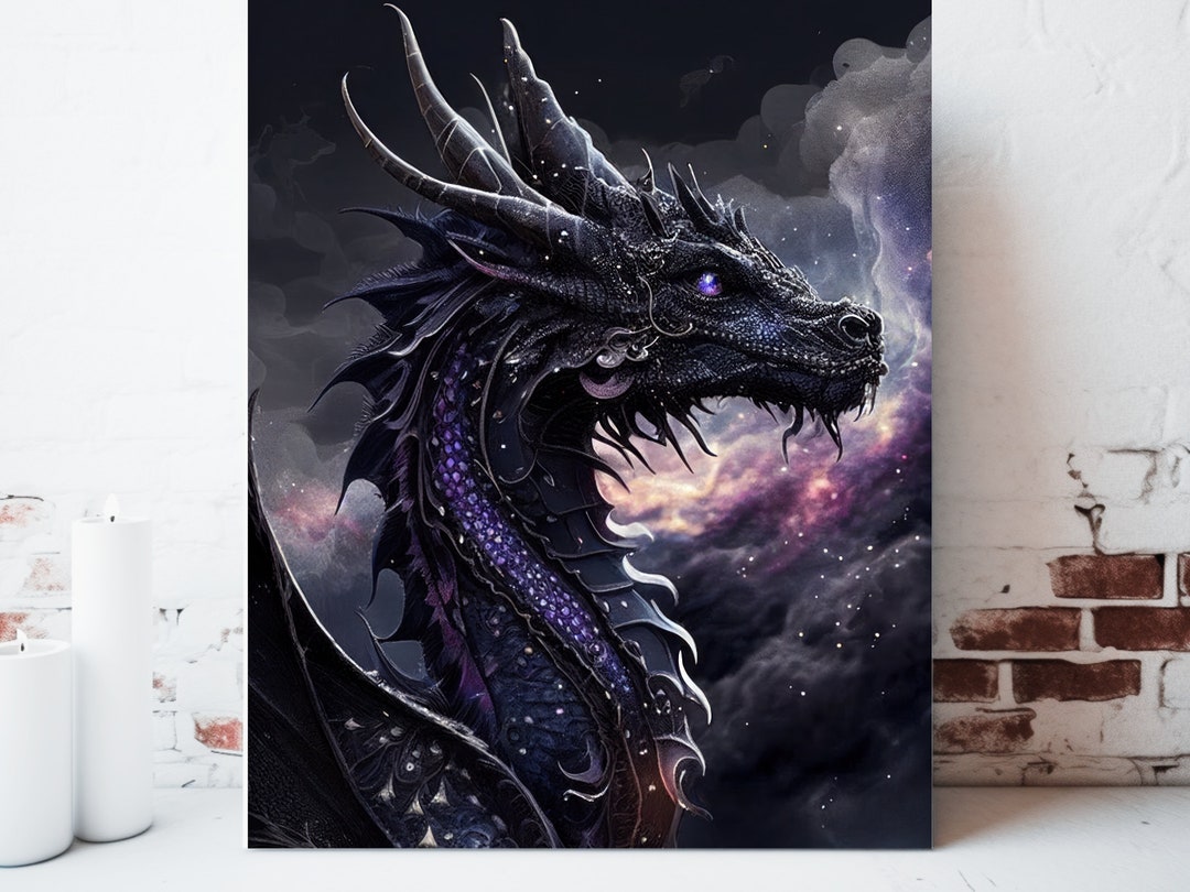 Dragon Canvas Wall Art, Wrapped Canvas, Whimsical Wall Art, Dragon ...
