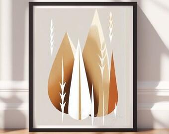 Bohemian Artwork: Digital Download Boho Printable in Earth Tones, Wall Art Decor for Home, Rustic & Modern Aesthetic