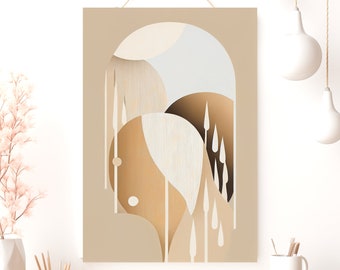 Boho Abstract Poster, Matte Vertical Posters, Minimalist Wall Art, Earth Tones Print