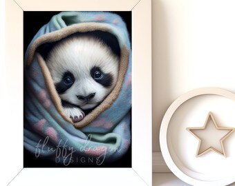 Digital Download |  Baby Panda v9 | Printable Art | Digital Prints Wall Art | Art Print | Digital Painting | AI Art Prints | Watercolor Art