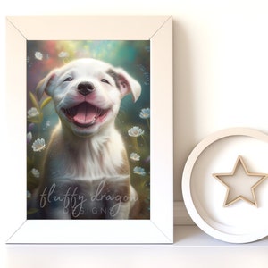 Puppy Artwork - Cute Digital Download, Printable Dog Art for Nursery Decor & Animal Lovers, Adorable Wall Art Print