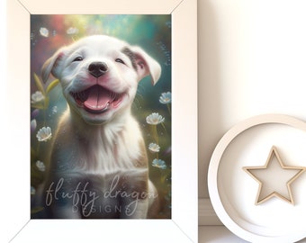 Puppy Artwork - Cute Digital Download, Printable Dog Art for Nursery Decor & Animal Lovers, Adorable Wall Art Print