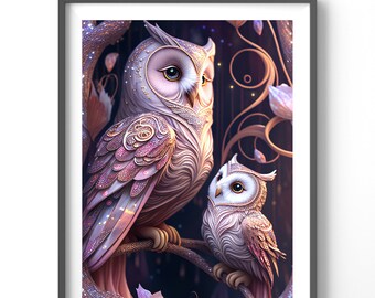 Mystic Owl Poster, Matte Vertical Posters, Animal Wall Art, Owl Lover Print